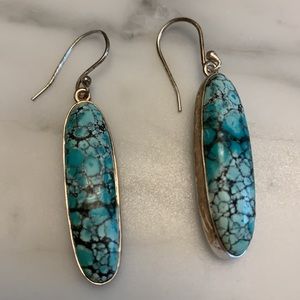 Silver and stone earrings